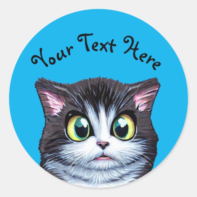 Sticker Rond Cute Kitten (Devant)