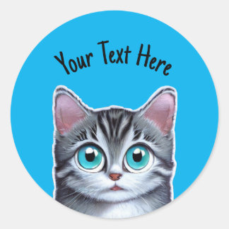 Sticker Rond Cute Kitten