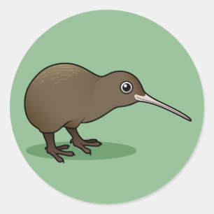 Sticker Rond Cute Kiwi Brown de Nouvelle-Zélande