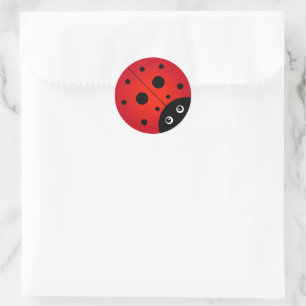 Sticker Rond Cute Ladybug