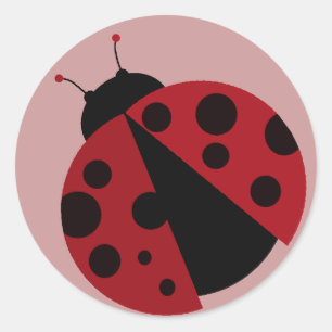 Sticker Rond Cute Ladybug