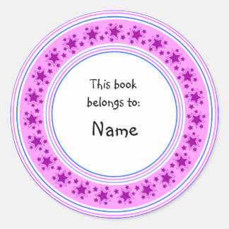 Sticker Rond Cute lilac étoile conception plaque