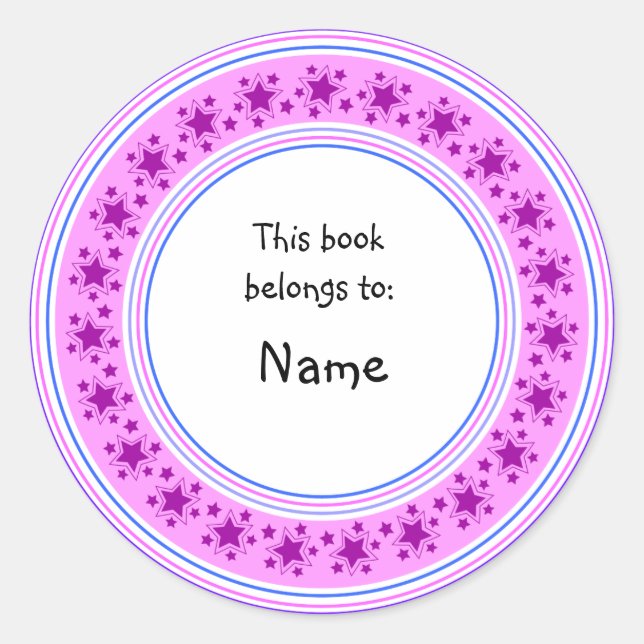 Sticker Rond Cute lilac étoile conception plaque (Devant)