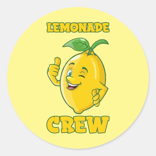 Sticker Rond Cute limonade d'équipage art du mot (Devant)