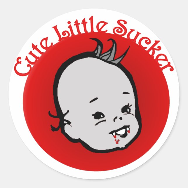 Sticker Rond Cute Little Sucker (Devant)