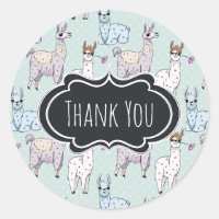 Cute Llama Motif sur le Merci Pois