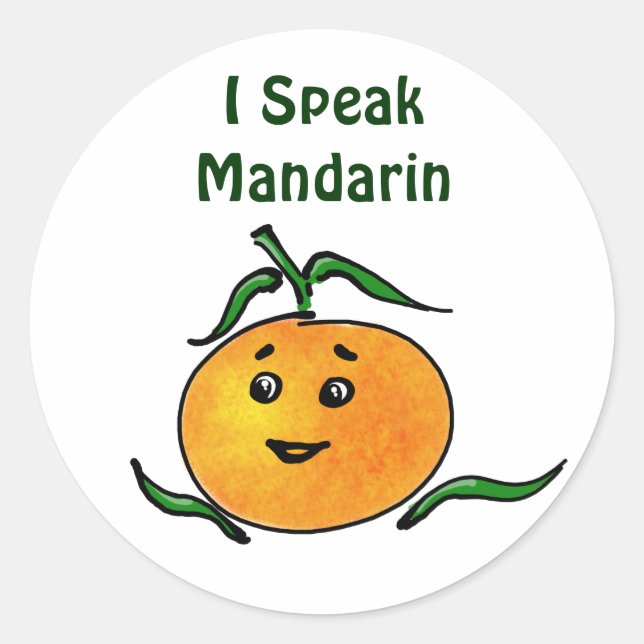 Sticker Rond Cute mandarin (Devant)
