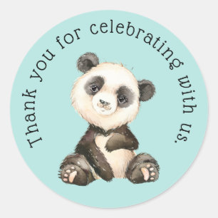 Sticker Rond Cute Merci Ours Panda