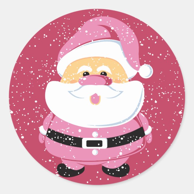 Sticker Rond Cute Noël du Père Noël (Devant)
