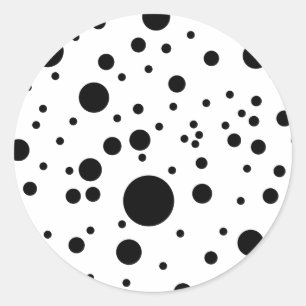 Sticker Rond Cute Noir & Blanc Zones Dalmatiennes