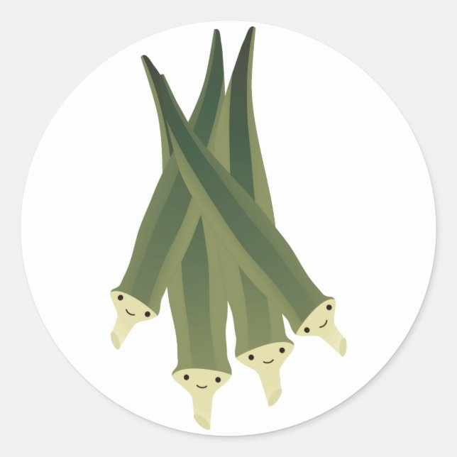 Sticker Rond Cute Okra (Devant)