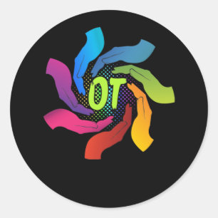 Sticker Rond Cute OT Hands Occupational Therapy