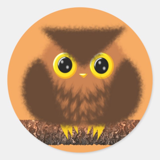 Sticker Rond Cute Owl (Devant)
