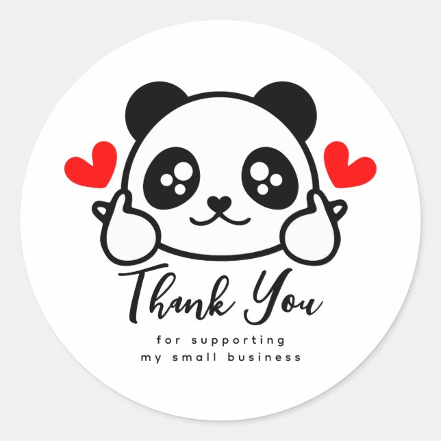 Sticker Rond Cute Panda Merci PME (Devant)