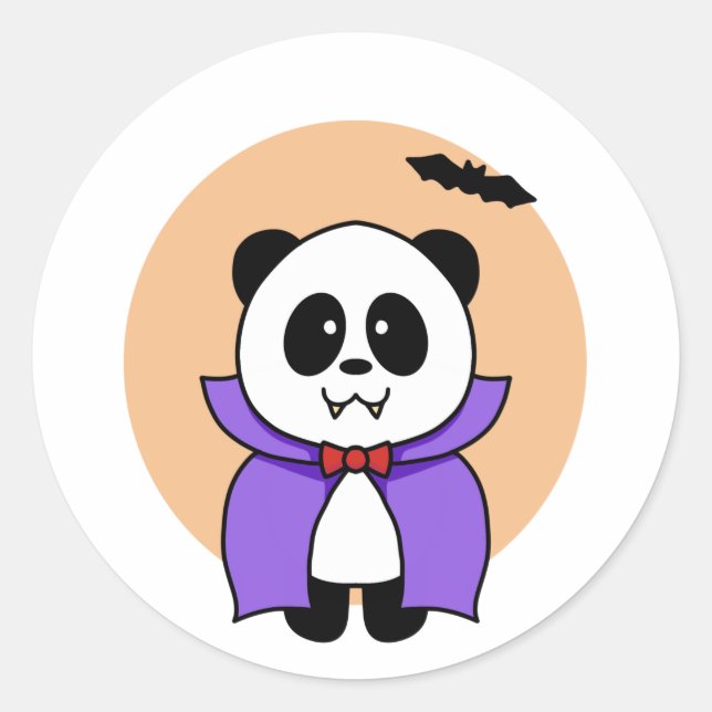 Sticker Rond Cute Panda Vampire - Amanda Roos (Devant)