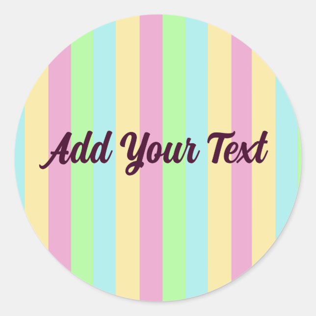 Sticker Rond Cute Pastel Rainbow (Devant)