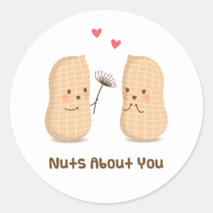 Sticker Rond Cute Peanuts Nuts Sur Vous Pun Amour Humour
