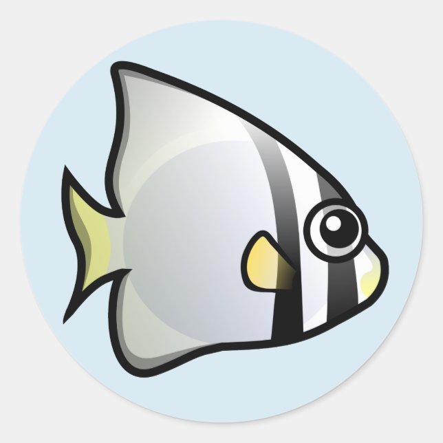 Sticker Rond Cute poisson-batterie circulaire (Devant)