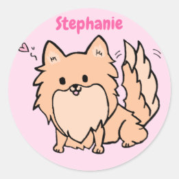 Sticker Rond Cute Pom