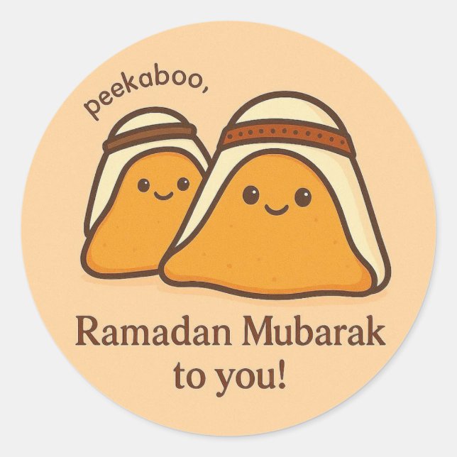 Sticker Rond Cute Ramadan Mubarak To You (Devant)