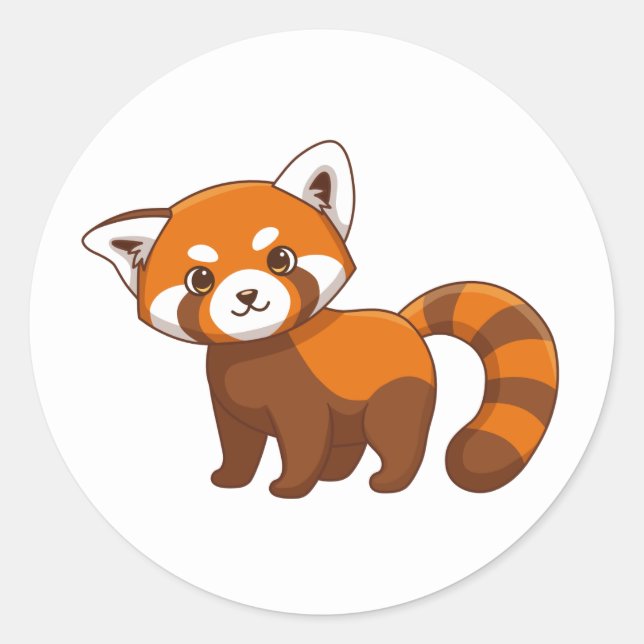 Sticker Rond Cute Red Panda (Devant)
