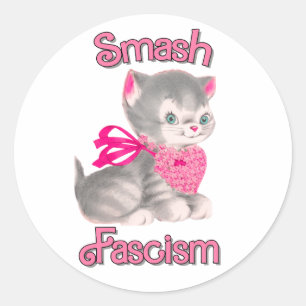 Sticker Rond Cute Rétro Kitten - Fascisme Smash