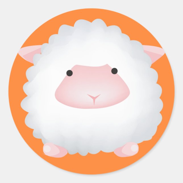 Sticker Rond Cute Sheep (Devant)