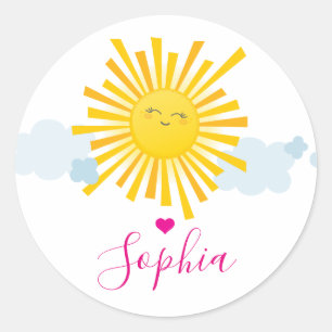 Sticker Rond CUTE SOLEIL SOLEIL SOLEIL Kawaii illustration