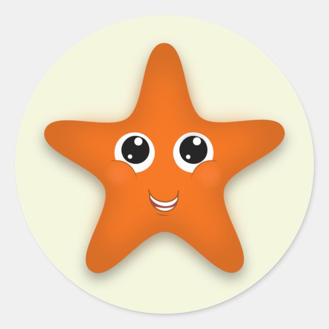 Sticker Rond Cute Starfish (Devant)