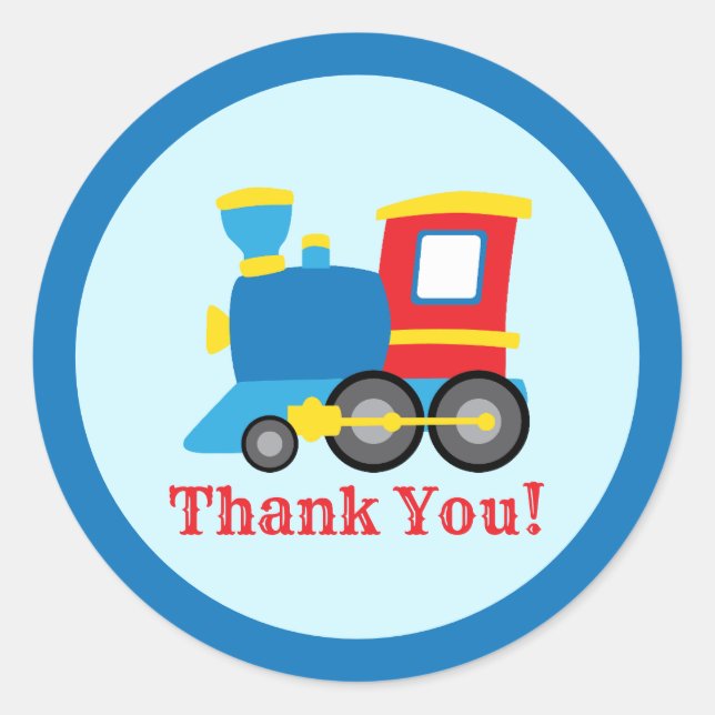 Sticker Rond Cute Train Birthday Party (Devant)