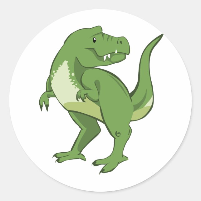 Sticker Rond Cute Tyrannosaure (Devant)