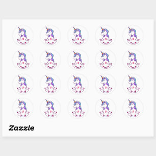 Sticker Rond Cute Unicorn