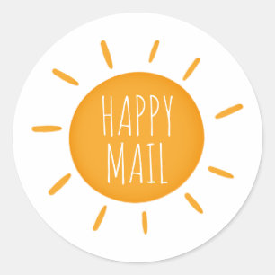 Sticker Rond Cute Yellow Sunshine Texte personnalisé Petite ent