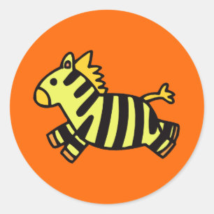 Sticker Rond Cute Zebra
