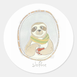 Sticker Rond Cutie caféiné   Sloffee