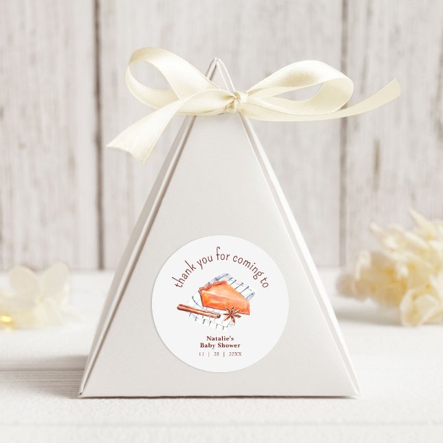 Sticker Rond Cutie Pie Est Sur Le Chemin Du Baby shower Merci (Créateur téléchargé)