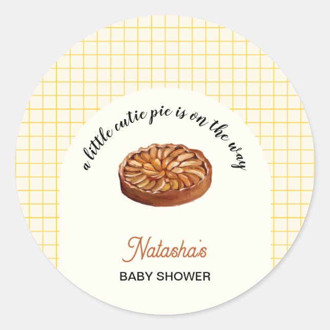 Sticker Rond Cutie Pie Thanksgiving Baby shower automne (Devant)