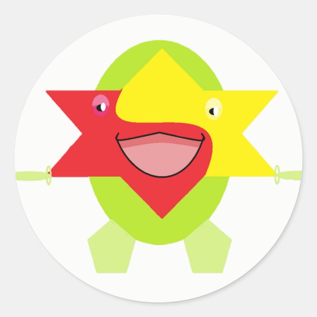 Sticker Rond Cutieful Kids Art Design Amusant Imaginaire Star P (Devant)