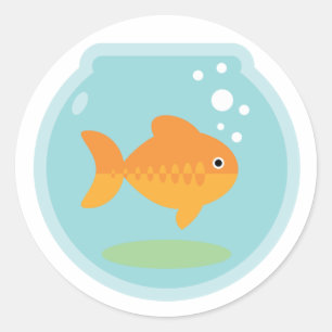 Sticker Rond Cuvette de poisson rouge