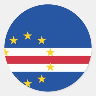 Sticker Rond Cv de drapeau du Cap Vert