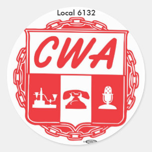 Sticker Rond CWA_AUSTIN_LOGO, IBT-GCC_bug_small, Local 6132