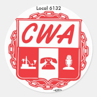 Sticker Rond CWA_AUSTIN_LOGO, IBT-GCC_bug_small, Local 6132