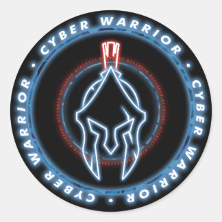 STICKER ROND CYBER WARRIOR BADGE SEAL