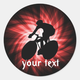 Sticker Rond Cycling rouge