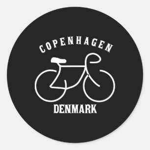 Sticker Rond Cyclisme Copenhague Danemark Graphique
