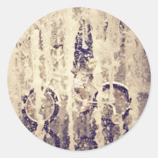 Sticker Rond Cyclisme dans la pluie