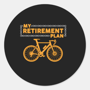 Sticker Rond Cycliste À Vélo Retraité Pour