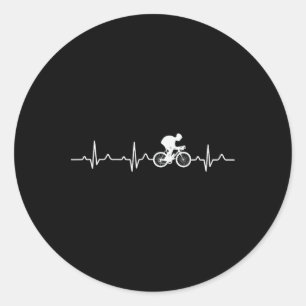 Sticker Rond Cycliste Bmx Mtb Battement de coeur Cavaliers de v