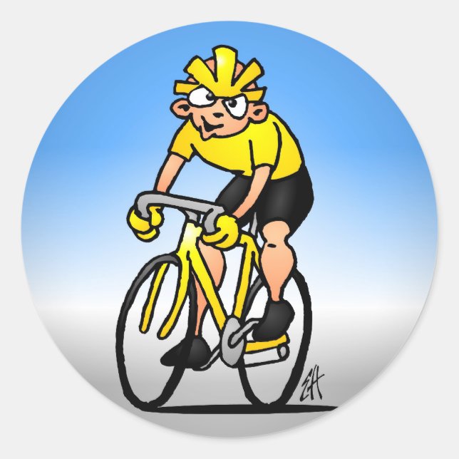 Sticker Rond Cycliste - Cyclisme (Devant)