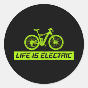 Sticker Rond Cycliste Cycliste E-Vélo Électrique E-Vélo